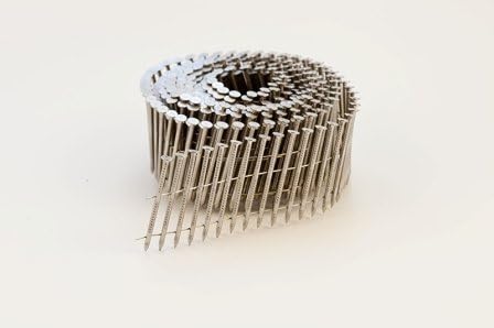 2-3/16 Inch by 0.093-15 Degree Wire Coil - Stainless Steel - Ring Shank Siding Nail 3600 pc. / CTN