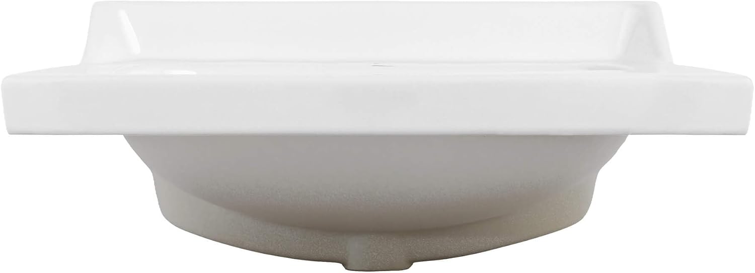 Fine Fixtures Ceramic Bathroom Sink Top with Raised Back - Fits Standard 24' Vanity | Elegant and Durable Bathroom Sinks for Modern Homes - Upgrade Your Space - Perfect for Any Bathroom Design