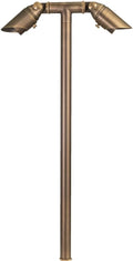 VOLT Twinnovator 12V Adjustable Cast Brass Path Light (Bronze) with 2W 2700K MR11 LED Bulbs for Low Voltage Landscape Lighting on Outdoor Pathway, Walkway, Garden, Driveway or Patio