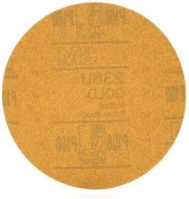 Hookit Gold Sanding Discs 236U, 6 in, 100 grit, C Weight, 00982 (100/Pack)