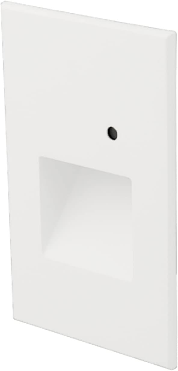 WAC Landscape Lighting, LEDme 120V LED Vertical Indoor and Outdoor Step and Wall Light with Daylight Photocell Sensor Amber 1800K LED in White