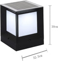 Modern Cube Shape Solar Pillar Lamp Outdoor Waterproof IP55 Column Lamp Aluminum Post Lamp with Acrylic Lampshade Fence Outer Stigma Lamp