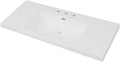 48' Bathroom Vanity Sink Top Only, Predrilled 3 Faucet Holes Fit for 8' Faucet(Not Included), Chrome-Finish Overflow,White