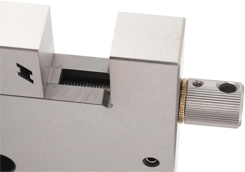 Stainless Steel Bench Vise, 4 Inch CNC Wire EDM High Precision Vise 0-100mm Jaw Opening Clamping Manual Wire Cutting Vise Fixtures 3Kg Load for Small Workpieces Silver,4Inch
