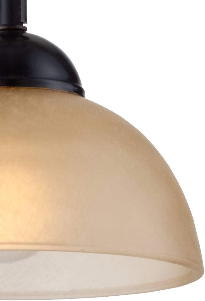 Franklin Iron Works Bronzeador Oil Rubbed Bronze Mini Pendant Light 7' Wide Farmhouse Industrial Rustic Amber Glass Bowl Shade for Cottage Core Dining Room Living House Foyer Kitchen Island Entryway