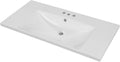 30' Ceramic Bathroom Vanity Sink Top, Modern White Vanity Top for cabinet with Triple Faucet Holes