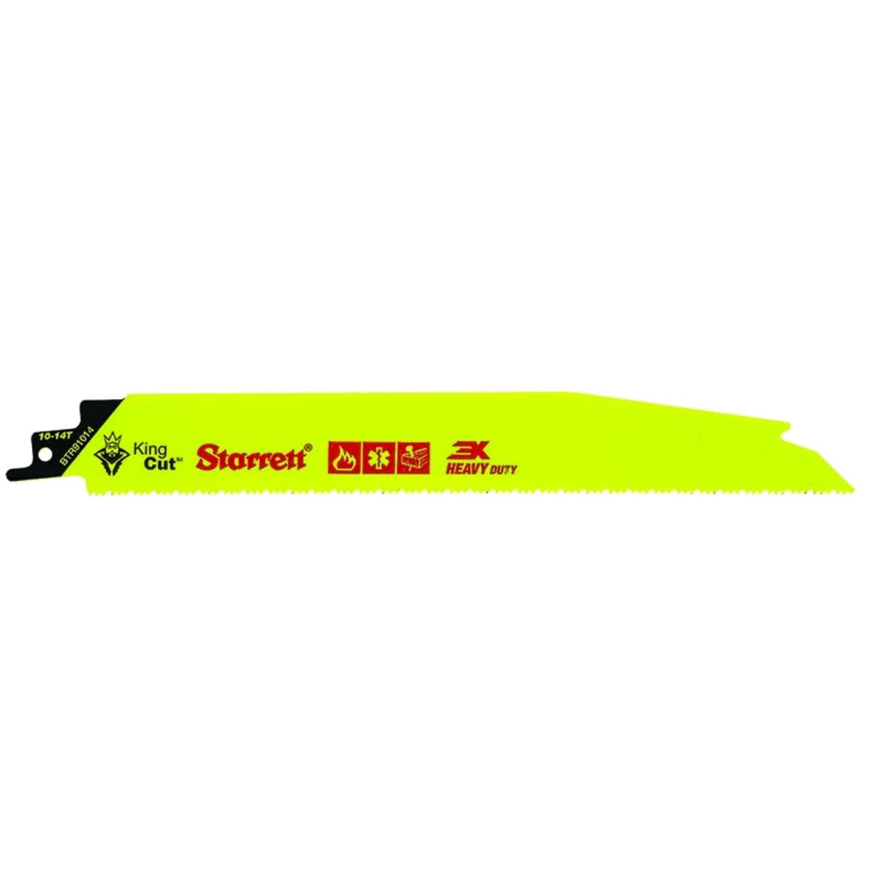 Starrett Bi-Metal King Cut Fire Rescue and Demolition Reciprocating Saw Blade - 9' Length, 1' Width, 0.63' Thickness, Tapered Blade, 10-14 TPI - 20-Pack - BTR91014-20