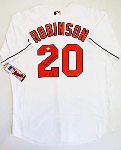 Topps Frank Robinson Signed Orioles Majestic Authentic Jersey W/ Insc- Jsa W - Autographed Mlb Jerseys