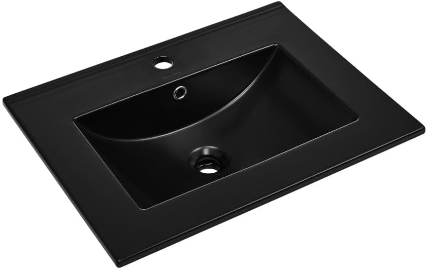 Swiss Madison 24' Vanity Sink Top in Glossy Black