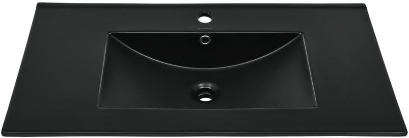 Swiss Madison 36' Vanity Sink Top in Glossy Black