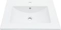 Sarlai 24 Inch Bathroom Vanity Sink Tops - White Drop In Bathroom Sink Ceramic Topmount Rectangular Vanity Top with Overflow