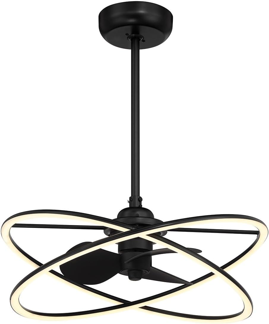 Savoy House 24-FD-745-89 Dorado Fandelier Integrated LED Chandelier Ceiling Fan with Light and Remote, DC Motor, 12' H x 25' W, Matte Black