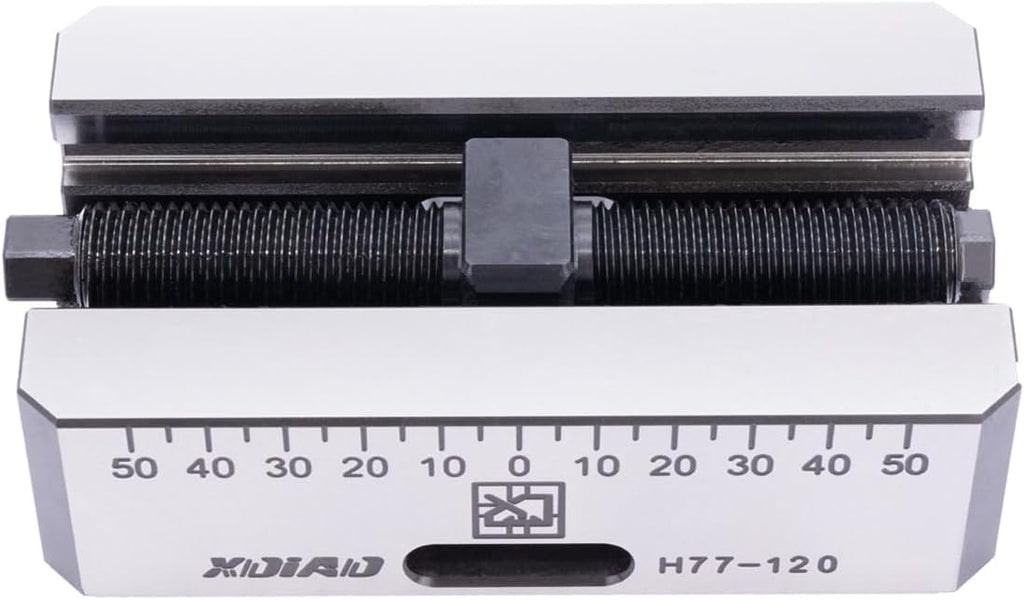 Xindian PAF 5.1 Inch (H77-L38-L) CNC self centering vise, with a stroke of 1.5 Inch, widened jaws, and the ability to add irregular jaws for clamping.