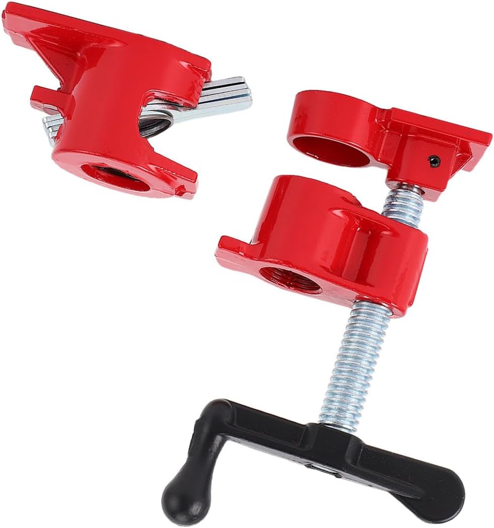 4Sets 3/4 Inch Woodworking Clamp Set, Cast Iron Wide Base Vise for Wood Metal Workbench Gluing Drilling Cabinet Making,