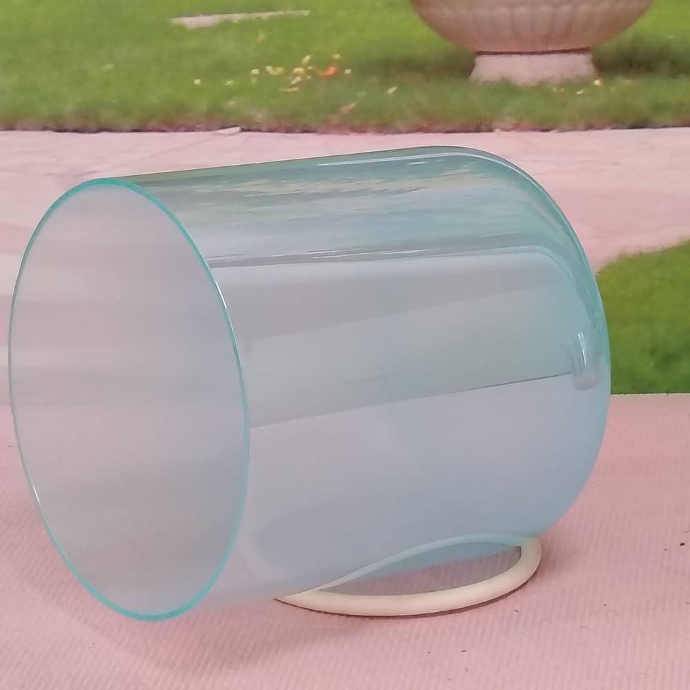 ENERGYSOUND Misty Blue Color Clear G Throat Chakra Quartz Crystal Singing Bowl 6 inch mallet &O-ring included