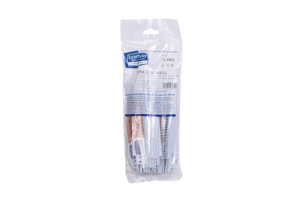 Century Drill & Tool 07784 6' Demolition Series Bi-Metal Reciprocating Saw Blade, 6T, 25 Pack