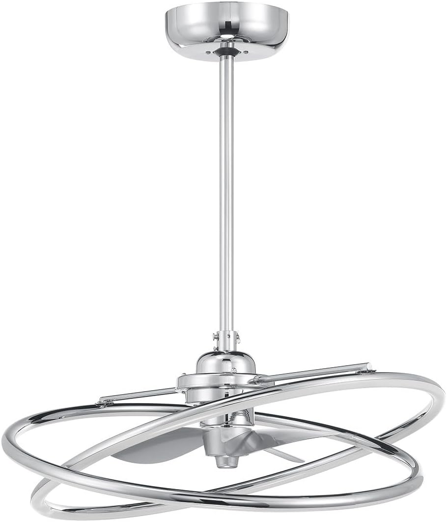 Savoy House 24-FD-745-11 Dorado Fandelier Acrylic Chandelier Ceiling Fan with Light and Remote, Integrated LED 36 Watt, 12' H x 25' W, Polished Chrome