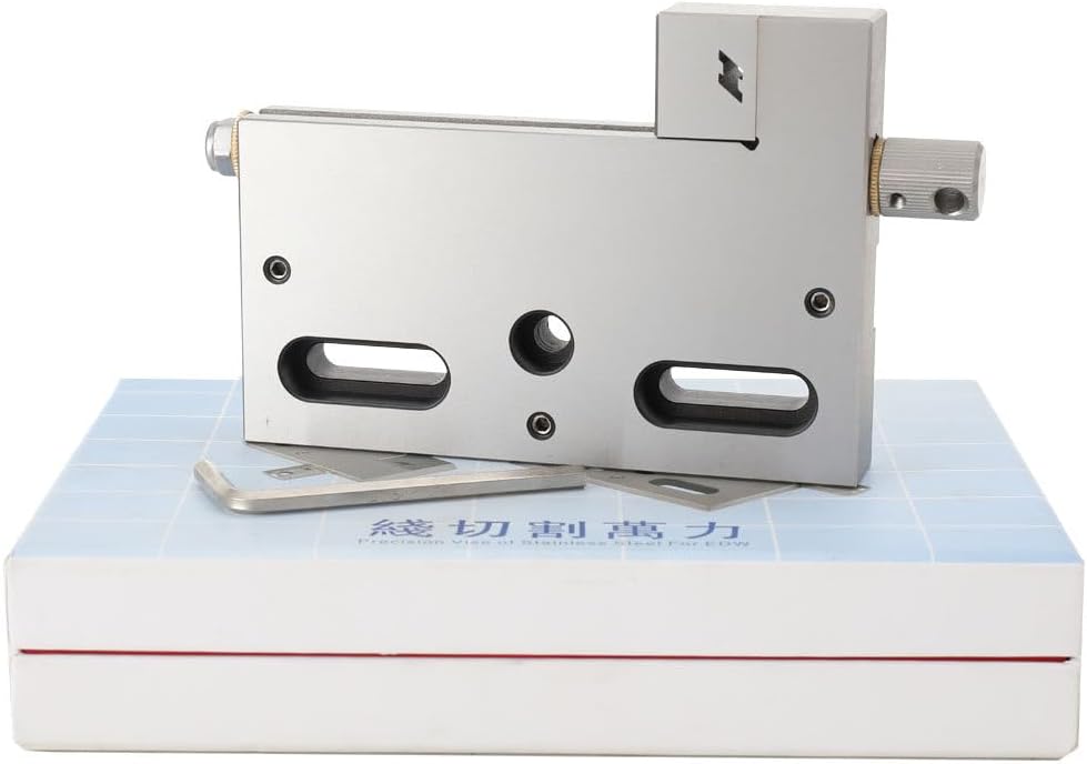 High Precision Vise 4 Inch, Bench Clamp Vise Stainless Steel Jaw Opening Clamp Tool, Wire EDM Precision Manual Vise 4 Jaw Opening 0-100mm Clamping Range 3Kg Load for Milling Drilling Machine