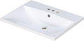 24'x18' Bathroom Vanity Sink Top Only, Center-Located Undermount/Drop-in Countertop, Fit for 4' Cenerset Faucet (Not Included), White