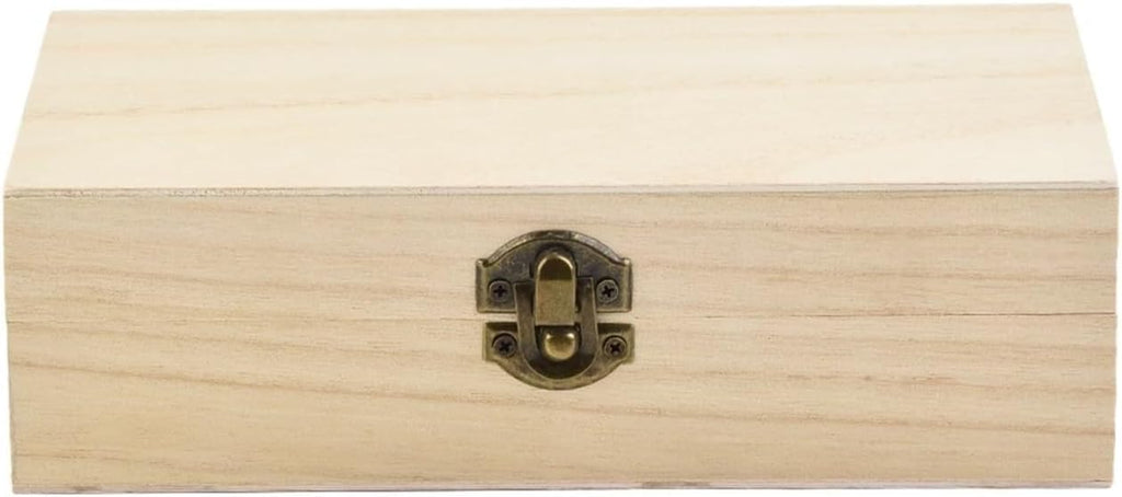 1Pc Retro Wooden Jewelry Box Organizer with Lid Desktop Natural Wood Clamshell Storage Case Handmade Craft Box Originality
