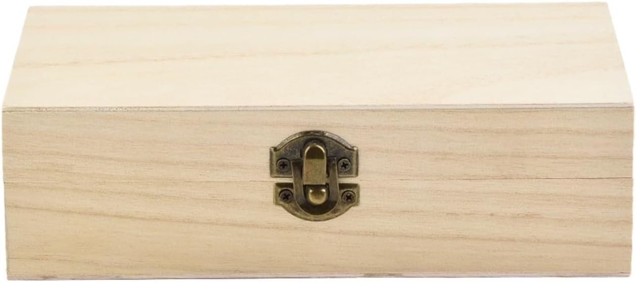 1Pc Retro Wooden Jewelry Box Organizer with Lid Desktop Natural Wood Clamshell Storage Case Handmade Craft Box Originality