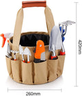 Large Garden Tote and 10 Pcs Tools Set Garden Bucket Tool Kit Organizer Heavy Duty Gardening Hand Tools for Garden Lovers