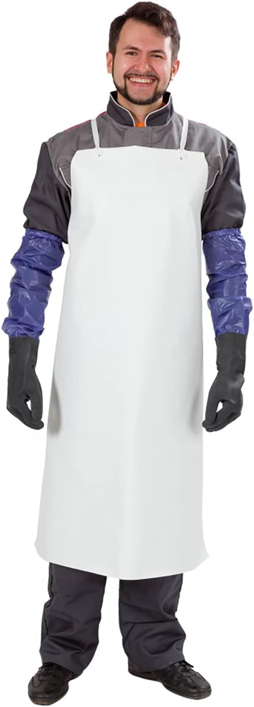 EZGOODZ Disposable Vinyl Aprons, Die Cut PVC Apron for Men and Women, Waterproof Aprons with Neck and Waist Ties, Pack of 72