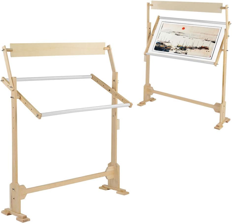 Embroidery Stand,Pillowcase Embroidery Frame Portable Embroidery Frame Easy To Install Adjustable Wood Cross Stitch Frame Stand ,Standing Cross Stitch Frame For Art Craft Sewing And Hanging