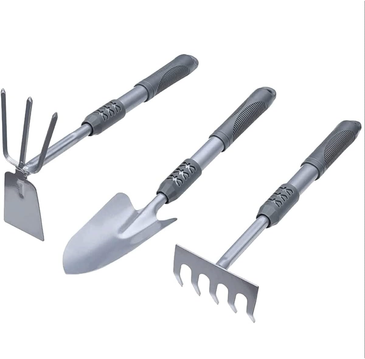 Planting Tools Practical Set Home Gardening Flower Shovel Planting Flowers and Vegetables Small Shovel Silver Three-Piece Set Gardening Gifts for Women Men (Color : Silver)