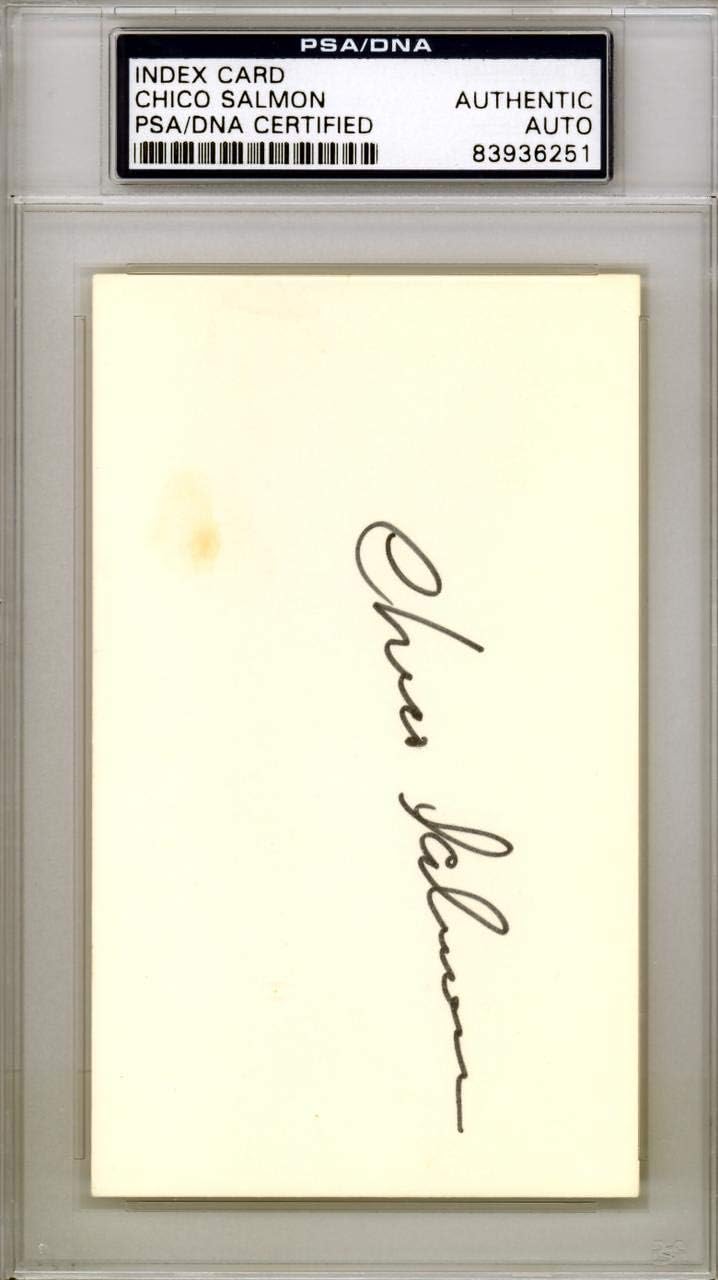 Chico Salmon Autographed 3x5 Index Card Baltimore Orioles PSA/DNA #83936251 - MLB Cut Signatures
