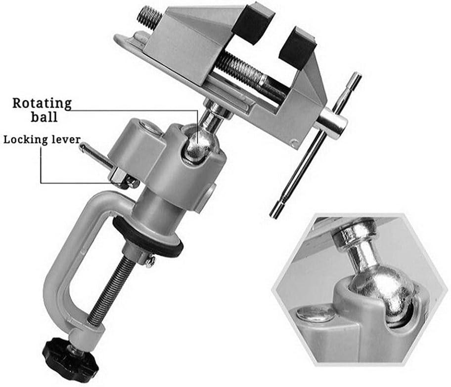 Universal Table Vise with 360 Degrees Swiveling Clamp for Crafting Painting Sculpting Electronics Soldering