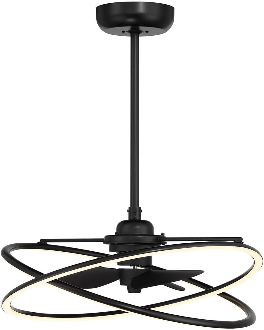 Savoy House 24-FD-745-89 Dorado Fandelier Integrated LED Chandelier Ceiling Fan with Light and Remote, DC Motor, 12' H x 25' W, Matte Black