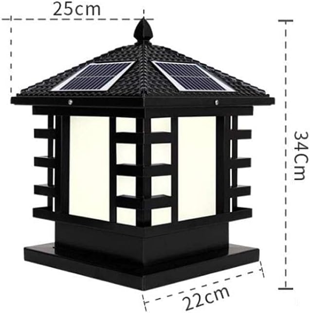 Solar Lantern Outdoor Lights,Garden Post Light Solar Column Head Light Waterproof Fence Outdoor Lamp Gate Post Light Garden Villa Yard Gate Light Solar Column Lamp Outdoor Courtyard Home