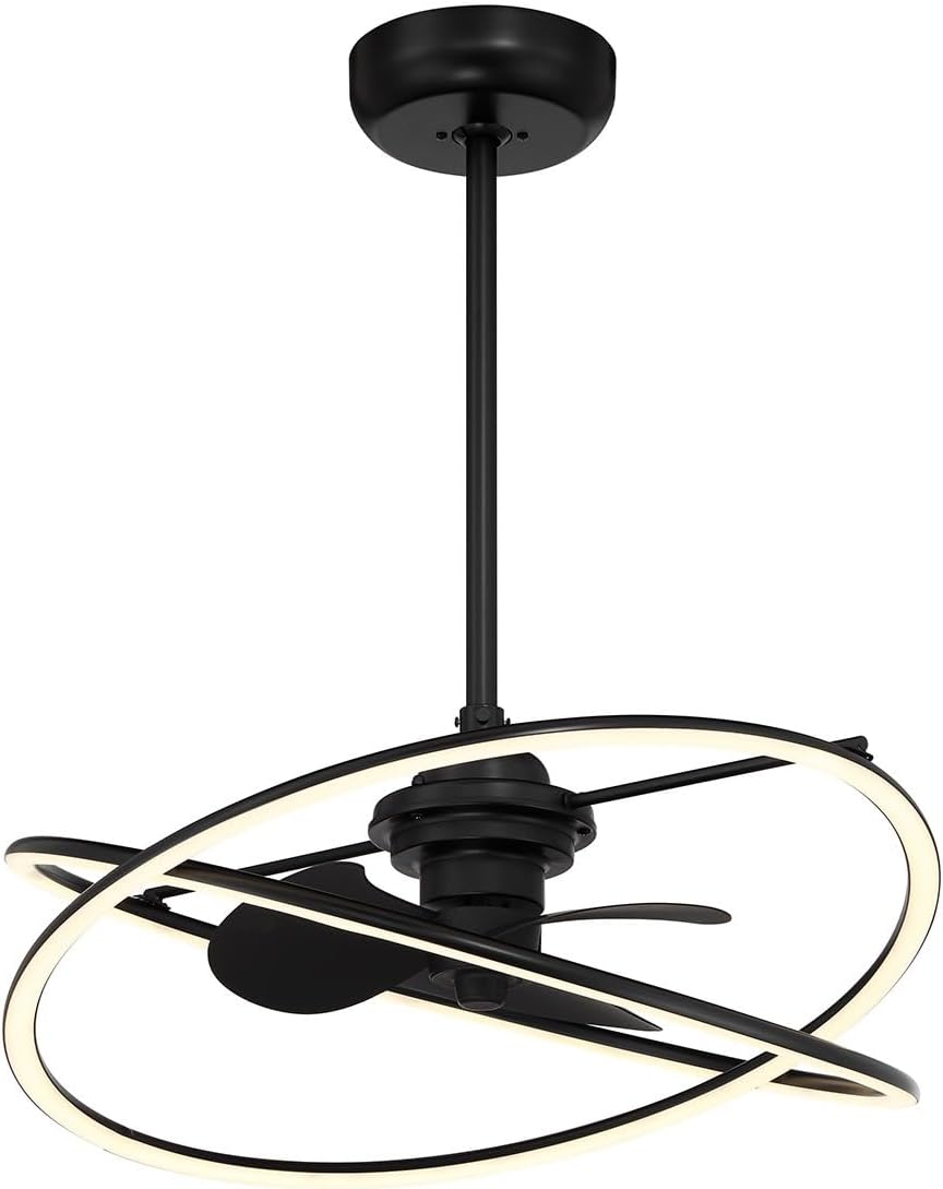 Savoy House 24-FD-745-89 Dorado Fandelier Integrated LED Chandelier Ceiling Fan with Light and Remote, DC Motor, 12' H x 25' W, Matte Black