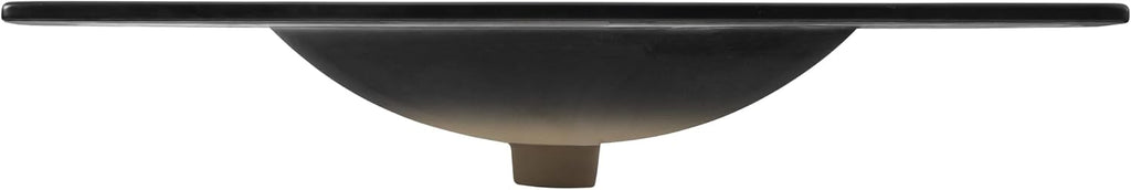 JONATHAN Y Ancillary 36 in. W x 18.25 in. D Ceramic Vanity Sink Top with 3-Hole Rectangular Single Sink Basin, Black Marble Effect SNK1003D