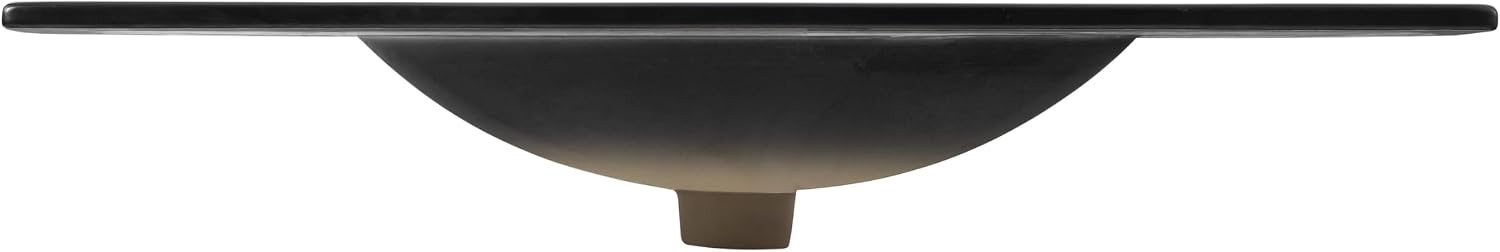 JONATHAN Y Ancillary 36 in. W x 18.25 in. D Ceramic Vanity Sink Top with 3-Hole Rectangular Single Sink Basin, Black Marble Effect SNK1003D