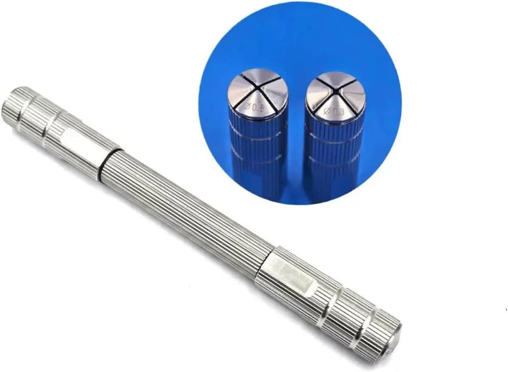 Double Ended Pin Vise Precision Stainless Steel Double-Ended Tweezers Vise Holding Tool Adjustable Jaws 0.8/1.3/2.4/ .8mm For Watch Repair