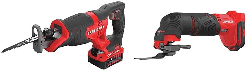 CRAFTSMAN V20 Reciprocating Saw Cordless Kit with Oscillating Tool (CMCS300M1 & CMCE500B)