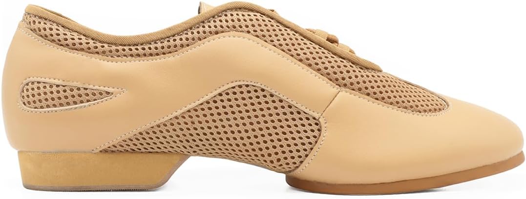 Professional Split Sole Jazz Latin Ballroom Dance Shoes for Men Leather with Mesh Performance Training Footwear Practice AM-2