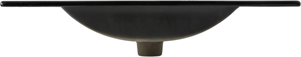 JONATHAN Y Ancillary 30 in. W x 18.25 in. D Ceramic Vanity Sink Top with 3-Hole Rectangular Single Sink Basin, Black Marble Effect SNK1002D
