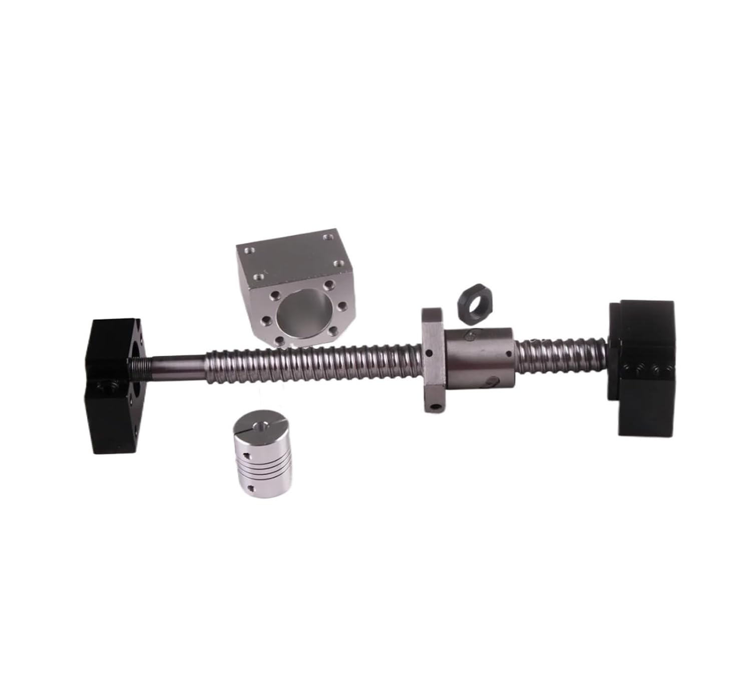 SFU1605 Set: RM1605 C7 Rolled Ball Screw with end Machining + 1605 Ball nut and housing BK/BF12 end Support + 8mm x 10mm Coupler(350mm)