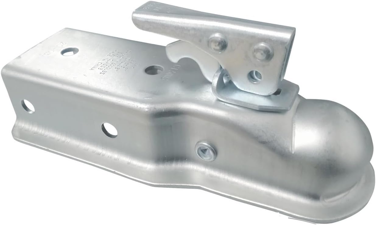 2'x 3'Straight Tongue Trailer Coupler for 3in Channel,2in Hitch Ball,5000 Lbs,Electroplated,RV Parts,Camper Caravan Accessories(Opition(1))