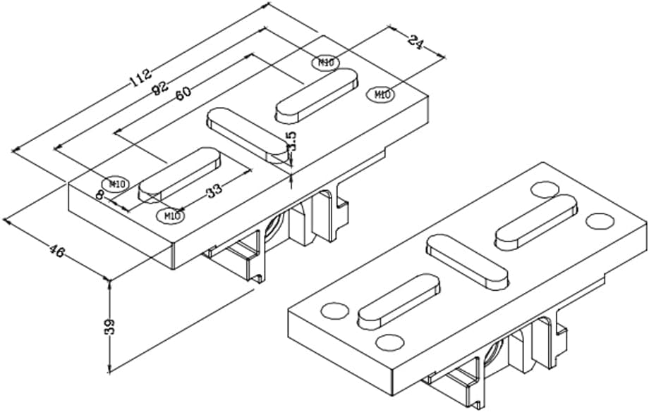 Xindian PAF 5.1 Inch (H77-L38-L) CNC self centering vise, with a stroke of 1.5 Inch, widened jaws, and the ability to add irregular jaws for clamping.