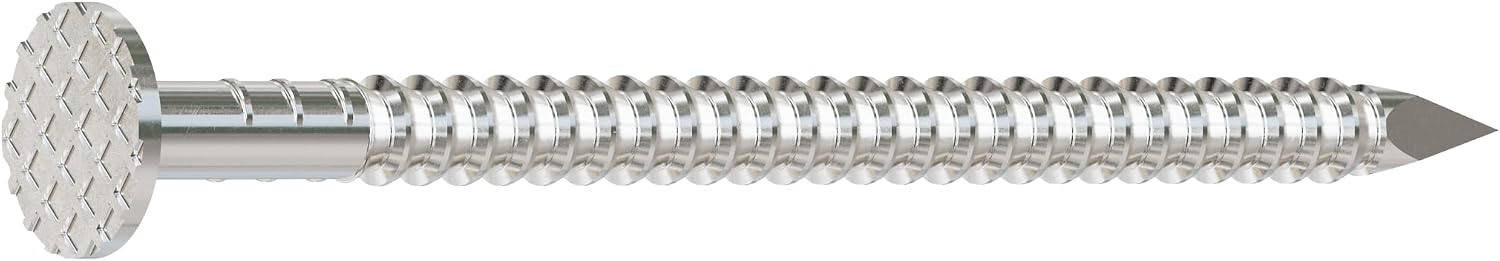 Simpson Strong-Tie T4SN7B Ring-Shank Siding Nail, 1-1/2 Inch x .083 Inch, 14 Gauge, Full Round Head, Diamond Point, Type 316 Stainless Steel (Pack of 9,850)