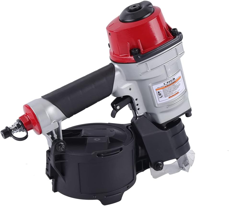 CN55 Pneumatic Siding Nailer Nailing Machine, 25-57mm Siding Coil Nailer Siding Nail Gun Woodworking Heavy Duty Professional Air Punch Nailer for Siding Sheathing Wooding Fencing Decking (US Stock)
