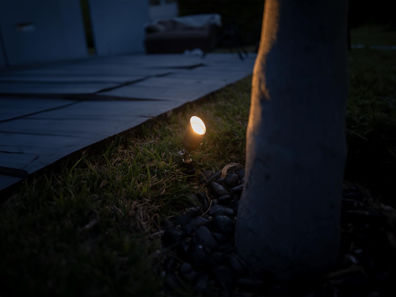 12V Brass Outdoor Spotlight 4-Pack Kit (Bronze) with 5W 2700K Warm White MR16 LED Bulbs for Low Voltage Landscape Lighting of Yard, Lawn, Garden, Patio, Trees & House