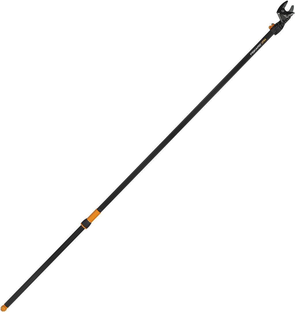 Fiskars Tree Pruner Bypass Long UP84, Non-Stick Coated Blade, Tempered Steel Blades/Aluminium Handle, Length: 2.4 m, Black/Orange, 1001557