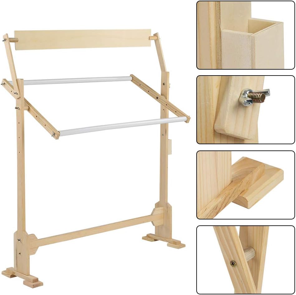 Embroidery Stand,Pillowcase Embroidery Frame Portable Embroidery Frame Easy To Install Adjustable Wood Cross Stitch Frame Stand ,Standing Cross Stitch Frame For Art Craft Sewing And Hanging