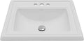 Karran Valera Top-Mount Bathroom Sink – Deep Rectangular Vitreous China Drop-In Vanity Basin in White with Overflow – VC-208-WH