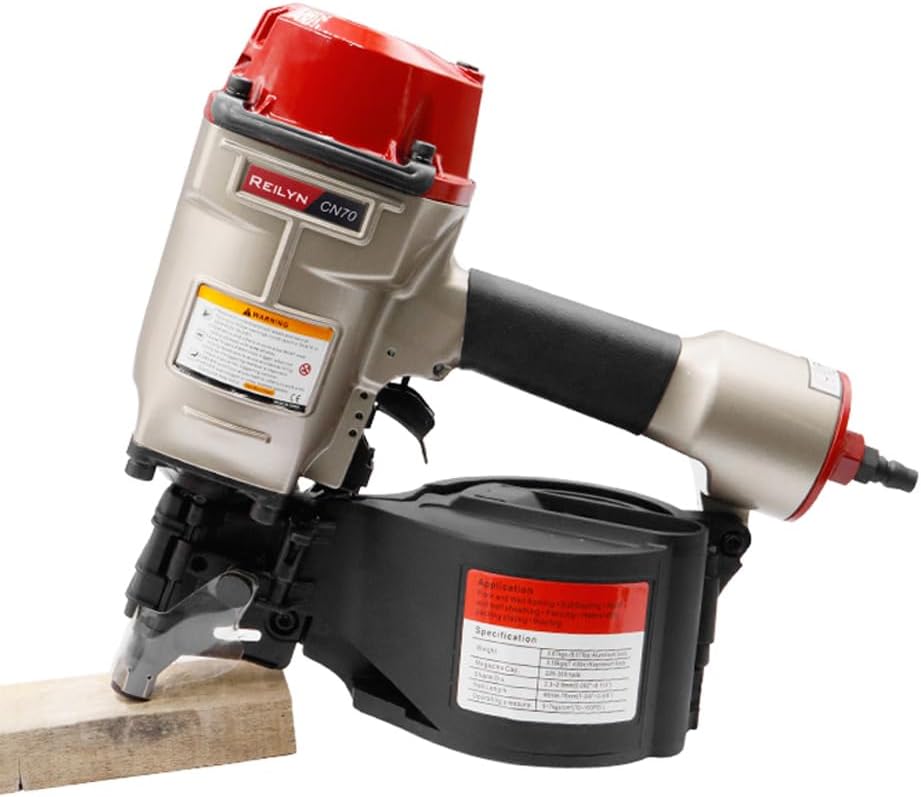 Siding Nail Gun CN70, 1-3/4-inch to 2-3/4-inch Roofing Nails 15 Degree Pneumatic Coil Roofing Nail Gun for Siding Sheathing Wooding Fencing Decking